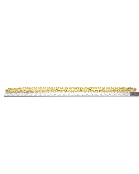 Rectangular Link Chain Necklace in Yellow Gold